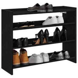 Berkfield Elegant Shoe Rack Black 80X25X61.5 Cm Engineered Wood - thumbnail 2