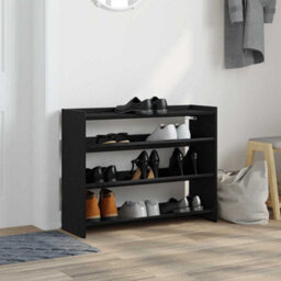 Berkfield Elegant Shoe Rack Black 80X25X61.5 Cm Engineered Wood - thumbnail 3