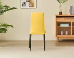 Outdoor Living (NW) Ltd Emily Leather Comfort Dining Chairs - Mustard - Set Of 4 - thumbnail 3