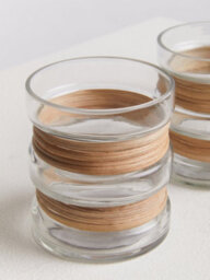 Orsina Set Of 3 Natural Glass Tealight Holders, Decorative Tea Light Holders, Identical Tea Light Candle Holders - thumbnail 5