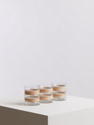 Orsina Set Of 3 Natural Glass Tealight Holders, Decorative Tea Light Holders, Identical Tea Light Candle Holders - thumbnail 3