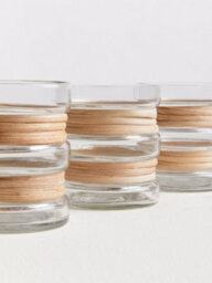Orsina Set Of 3 Natural Glass Tealight Holders, Decorative Tea Light Holders, Identical Tea Light Candle Holders - thumbnail 4