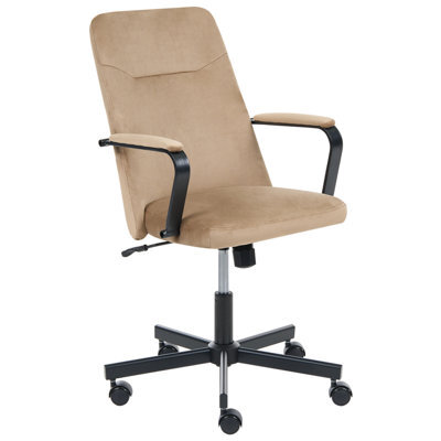 Beliani Office Chair Caroga Velvet Beige - image 1