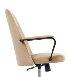 Beliani Office Chair Caroga Velvet Beige - thumbnail 5