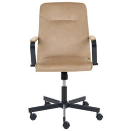 Beliani Office Chair Caroga Velvet Beige - thumbnail 4