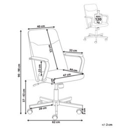 Beliani Office Chair Caroga Velvet Beige - thumbnail 3
