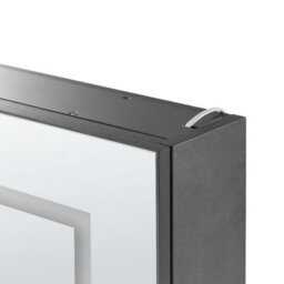 Beliani Bathroom Wall Mounted Mirror Cabinet Led Mazarredo 60 Cm 60 Cm Black - thumbnail 6