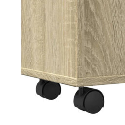 Berkfield Narrow Bathroom Cabinet With Wheels Sonoma Oak Engineered Wood - thumbnail 8