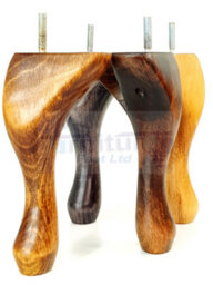 L&F Queen Anne Wooden Legs 200mm High Set Of 4 Teak Furniture Feet Settee Chairs  Sofas Footstools M8 (8mm) - thumbnail 9