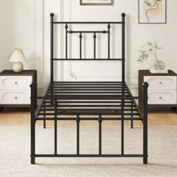 Single Size Metal Bed Frame Metal Slats Supported Platform Bed - thumbnail 3