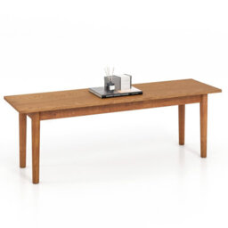 Costway Indoor Solid Wood Dining Bench Entryway Bench W/ Rubber Wood Legs - thumbnail 2
