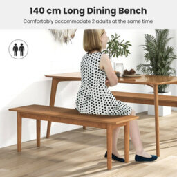 Costway Indoor Solid Wood Dining Bench Entryway Bench W/ Rubber Wood Legs - thumbnail 7