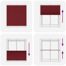 Berkfield Pleated Blind Bordeaux Red 115X100 Cm Fabric Width 114.4 Cm Polyester - thumbnail 5