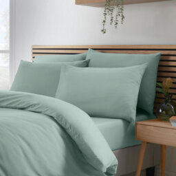 Catherine Lansfield So Soft Non-Iron Double Duvet Cover Set With Pillowcases Green - thumbnail 3