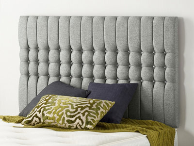 Somnior Beds Somnior  4Ft Galaxy Small Double 32 Inches Tweed Grey Headboard With Wooden Struts