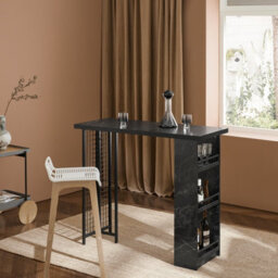 Sobuy Fwt100-Sch, Kitchen Breakfast Bar Table Dining Table Coffee Bar,black,w120Xd50Xh105 - thumbnail 2
