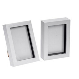 "Nicola Spring 4 X 6"" Photo Frames - White - 3D Photo Frame Picture Frame Box Portrait Display Case (17.5 X 12.5Cm) Set Of 2" - thumbnail 1