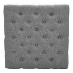 Living And Home Small Grey Linen Upholstered Storage Ottoman Bench Footstool With Wood Legs W 740 X D 740 X H 440 mm - thumbnail 4