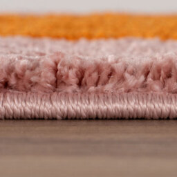 The Rugs Joli Orange And Pink Chequered Rug Soft Dense Pile Easy To Clean And Pet Friendly For Living Rooms And Bedrooms - thumbnail 3