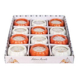 Set Of 12 Pumpkin Scented Candles For Autumn Cozy Farmhouse Decor - thumbnail 2