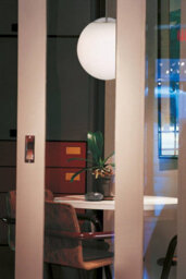 Luminosa Lighting Luminosa Globe 1 Light Ceiling Pendant Brushed Steel, Opal White Glass, E27 - thumbnail 2