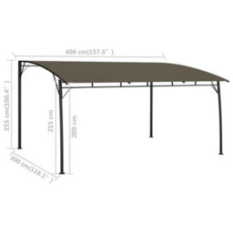 Berkfield Garden Sunshade Awning 4X3X2.55 M Taupe - thumbnail 6