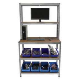 MonsterShop Galvanised Workbench Shelving Unit Rack Workshop Shed Heavy Duty Boltless Garage Galwix Steel Racking 900Kg - thumbnail 9
