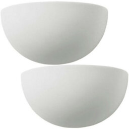 2 Pack Dimmable Led Wall Light Unglazed Ceramic Round Dome Fitting Lounge Lamp - thumbnail 1