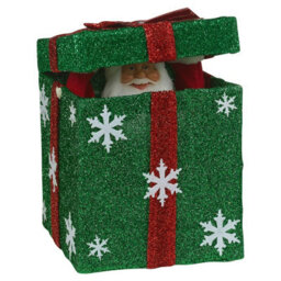 Urbn-Living Urbnliving 31Cm Height Christmas Santa Teddy Pop Up Musical Tunes Novelty Fun Toy Gift Decoration Green Box & Red Bow - Santa - thumbnail 3