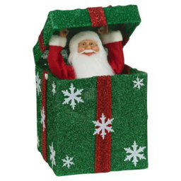 Urbn-Living Urbnliving 31Cm Height Christmas Santa Teddy Pop Up Musical Tunes Novelty Fun Toy Gift Decoration Green Box & Red Bow - Santa - thumbnail 2