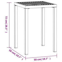 Berkfield Garden Table Anthracite 50X50X72 Cm Steel - thumbnail 6
