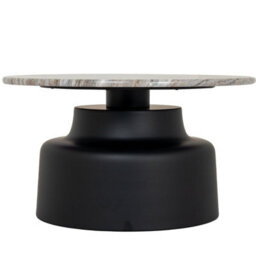 Wyld Haus Les Orangers Round Coffee Table, Marble Top With Matt Black Metal Base, 720mm - thumbnail 6