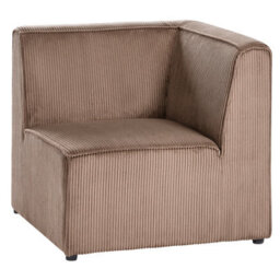 Beliani Modular Corner Sofa 4 Seater Lemvig Corduroy Sand Beige With Ottoman Right Hand - thumbnail 9
