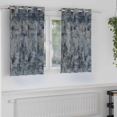 Berkfield Curtain With Curtains 2 Pcs Silver Grey 140 X 140 Cm Velvet - image 1