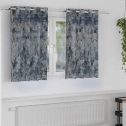 Berkfield Curtain With Curtains 2 Pcs Silver Grey 140 X 140 Cm Velvet - thumbnail 1