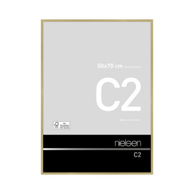 Nielsen C2 Brushed Gold Aluminium Picture Frame 50X70Cm - With Float Glass And Push/turn Clips - image 1