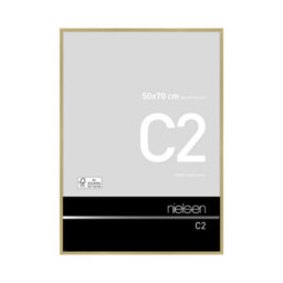 Nielsen C2 Brushed Gold Aluminium Picture Frame 50X70Cm - With Float Glass And Push/turn Clips