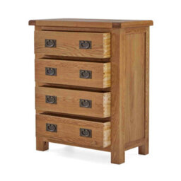 Zelah Oak 4 Drawer Chest Fully Assembled - By Roseland Furniture - thumbnail 6