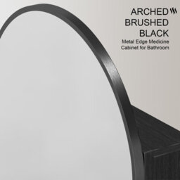 Keepreaper Sleek Metal Framed Arch Bathroom Mirror Cabinet Brushed Black 42X68 Wall Mounted Bathroom Cabinet - thumbnail 7