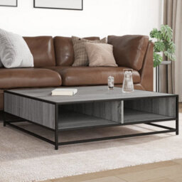 Walplus Coffee Table Grey Sonoma 100X100X30 Cm Engineered Wood And Metal - thumbnail 1