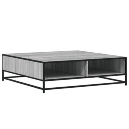 Walplus Coffee Table Grey Sonoma 100X100X30 Cm Engineered Wood And Metal - thumbnail 2