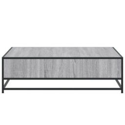 Walplus Coffee Table Grey Sonoma 100X100X30 Cm Engineered Wood And Metal - thumbnail 6