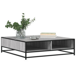 Walplus Coffee Table Grey Sonoma 100X100X30 Cm Engineered Wood And Metal - thumbnail 4