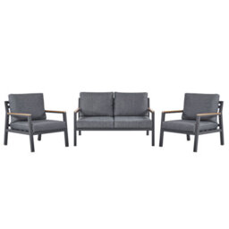 Beliani Garden Lounge Set With Table 4 Seater Delia Metal Grey - thumbnail 4