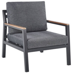 Beliani Garden Lounge Set With Table 4 Seater Delia Metal Grey - thumbnail 9
