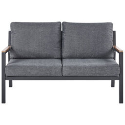 Beliani Garden Lounge Set With Table 4 Seater Delia Metal Grey - thumbnail 5