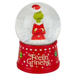 Grinch Christmas Snow Globe Festive Ornament Gift 14Cm X 10Cm Red X 1 - thumbnail 1