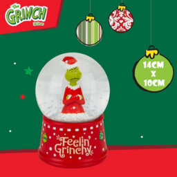 Grinch Christmas Snow Globe Festive Ornament Gift 14Cm X 10Cm Red X 1 - thumbnail 2