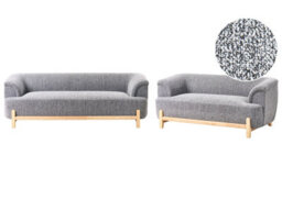 Wyld And Coco Aurahome 5-Seater Sofa Set - Dark Grey Polyester, Wooden Legs, 2-Seater + 3-Seater, Modern - thumbnail 3