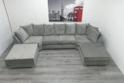 Stratus Interiors Easton Large U-Shaped Sofa In Soft Velvet Fabric - Spacious Modern Design Sofa (190 X 310 X 190 Cm) - thumbnail 2